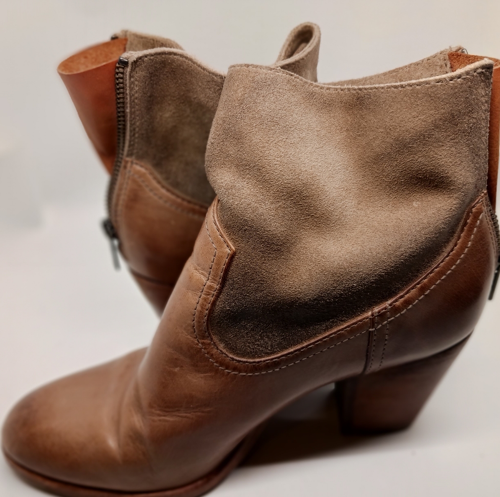 Frye Brown Tessa Short Suede Zippered Bootie